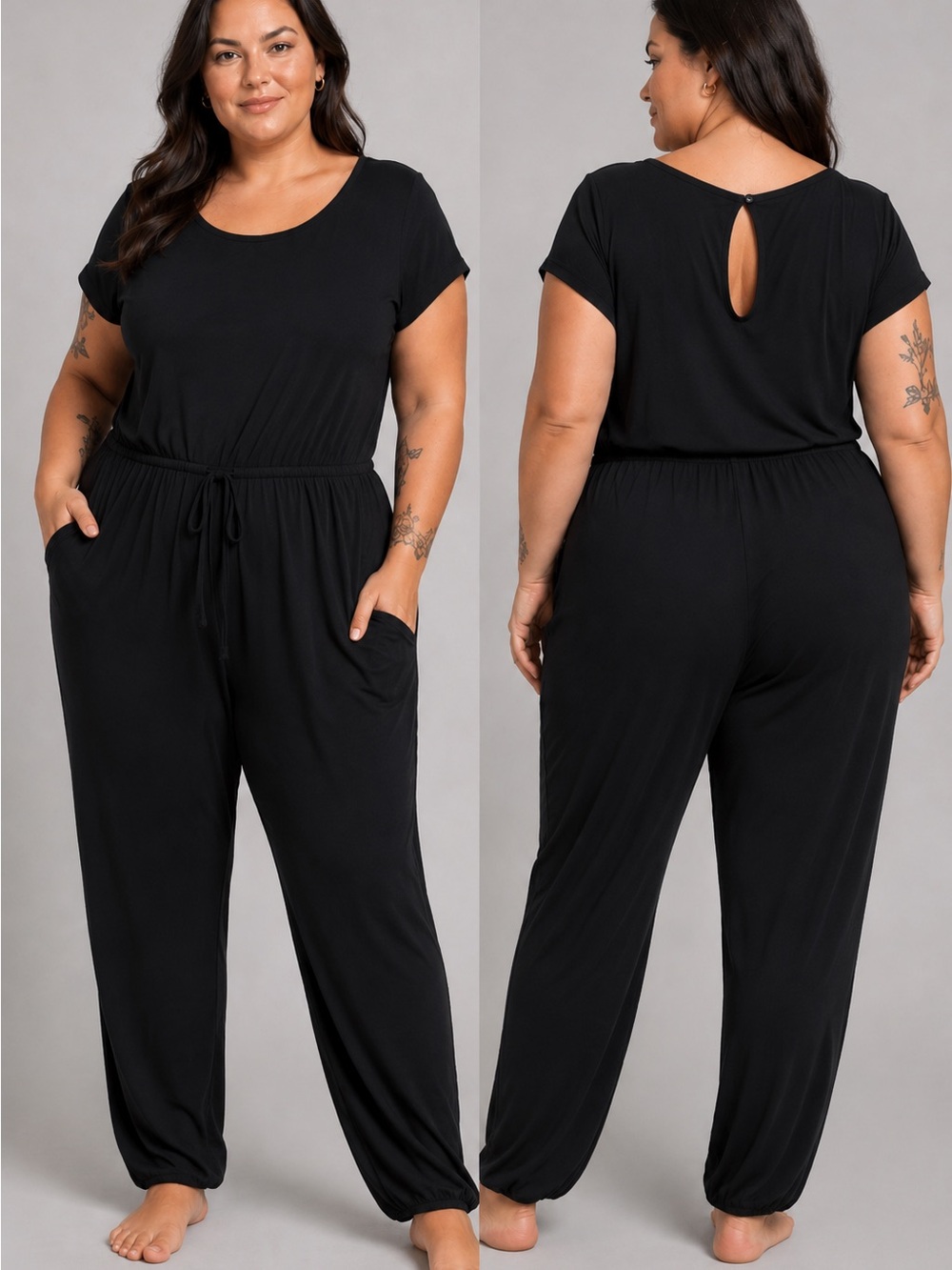 Torrid Everyday Black Plus-Size Jumpsuit with Drawstring Waist